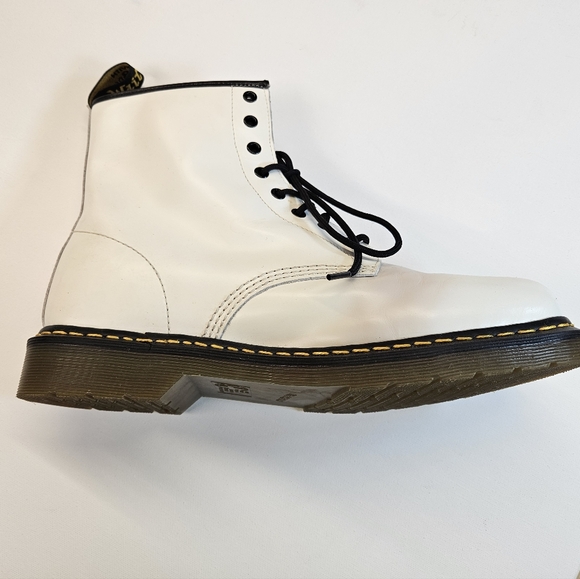 $170 Dr Martens 1460 Mens Size 13 Zavala Lace Up White Leather Combat Boots - Picture 5 of 11